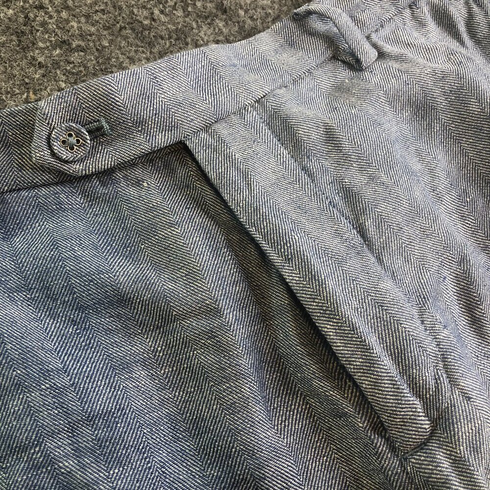 Express 100% Linen Chino Shorts Mens 32 Herringbone Flat Front Pockets